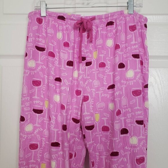 Karen Neuburger Flannel PJ Pants Rose All Day Wine Loungewear Womens Size Large - Picture 2 of 12
